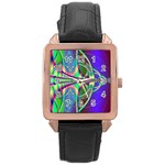 Design Rose Gold Leather Watch  Front