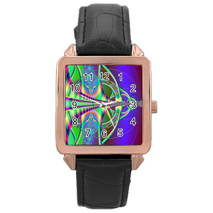 Design Rose Gold Leather Watch 