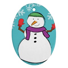 Snowman Oval Ornament by PaolAllen