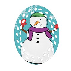 Snowman Ornament (oval Filigree) by PaolAllen