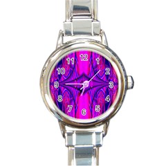 Modern Art Round Italian Charm Watch by Siebenhuehner