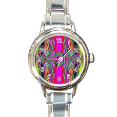 Modern Art Round Italian Charm Watch by Siebenhuehner