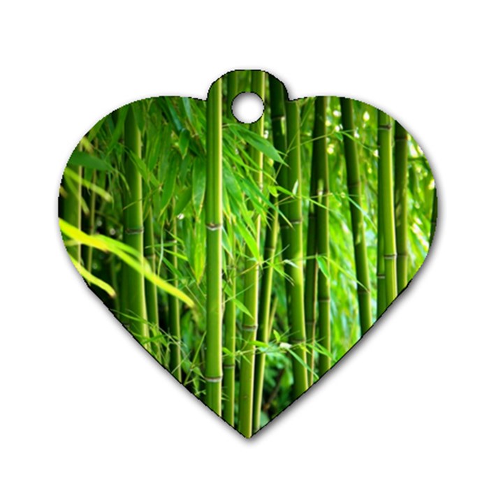 Bamboo Dog Tag Heart (Two Sided)