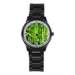 Bamboo Sport Metal Watch (black) by Siebenhuehner