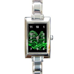 Modern Art Rectangular Italian Charm Watch by Siebenhuehner