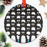 penguin group Round Ornament (Two Sides) Back