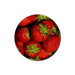 Strawberry  Drink Coasters 4 Pack (round) by Siebenhuehner