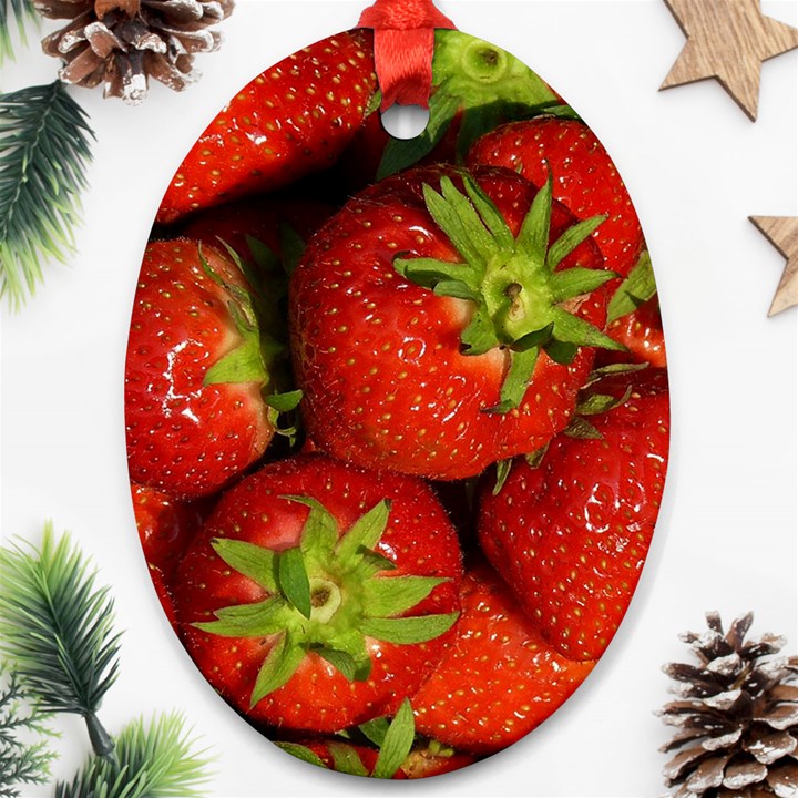 Strawberry  Oval Ornament (Two Sides)