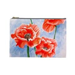 Poppies Cosmetic Bag (large) by ArtByThree