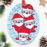 Santa s Oval Filigree Ornament (Two Sides) Front