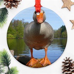 Geese Round Ornament (two Sides) by Siebenhuehner