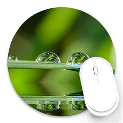 Waterdrops 8  Mouse Pad (round) by Siebenhuehner