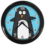 Hello Penguin Wall Clock (Black) Front