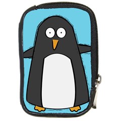 Hello Penguin Compact Camera Leather Case by PaolAllen