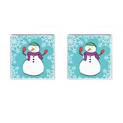 Snowman Cufflinks (square) by PaolAllen