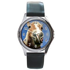 Haflinger  Round Metal Watch (silver Rim) by Siebenhuehner