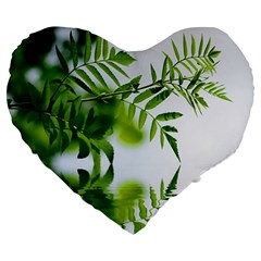 Leafs With Waterreflection 19  Premium Heart Shape Cushion by Siebenhuehner