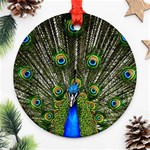 Peacock Round Ornament (Two Sides) Front