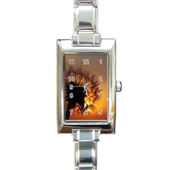 Dandelion Rectangular Italian Charm Watch by Siebenhuehner