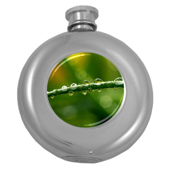 Waterdrops Hip Flask (Round)