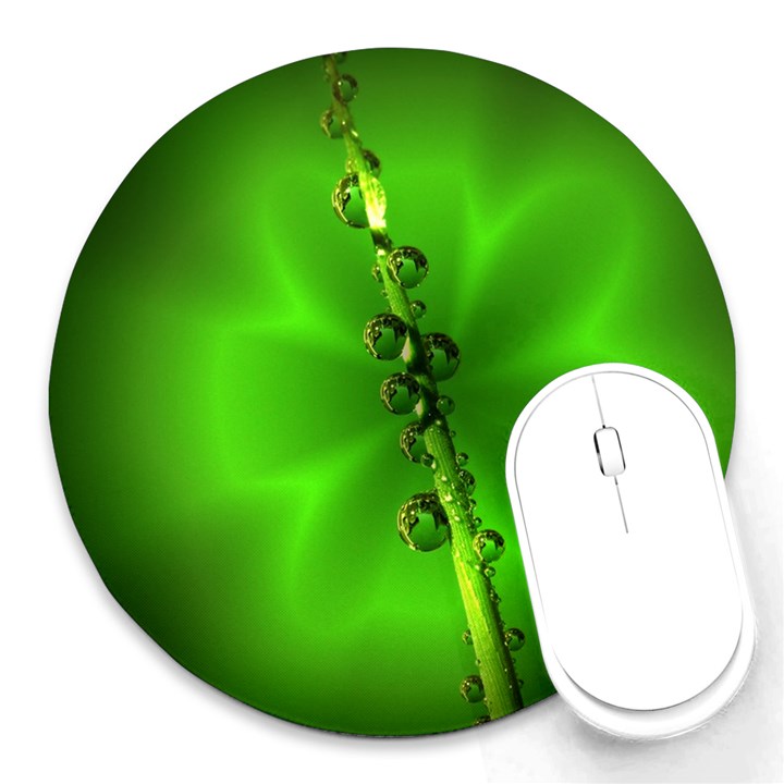 Waterdrops 8  Mouse Pad (Round)