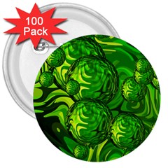 Green Balls  3  Button (100 Pack) by Siebenhuehner