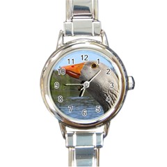 Geese Round Italian Charm Watch by Siebenhuehner