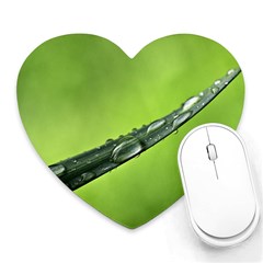 Green Drops Mouse Pad (heart) by Siebenhuehner