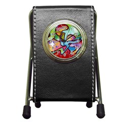 Graffity Stationery Holder Clock by Siebenhuehner