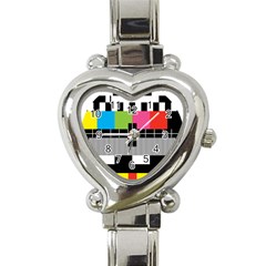 Test Pattern Heart Italian Charm Watch  by Contest1753604