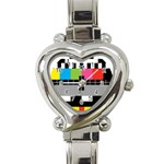 Test Pattern Heart Italian Charm Watch  Front