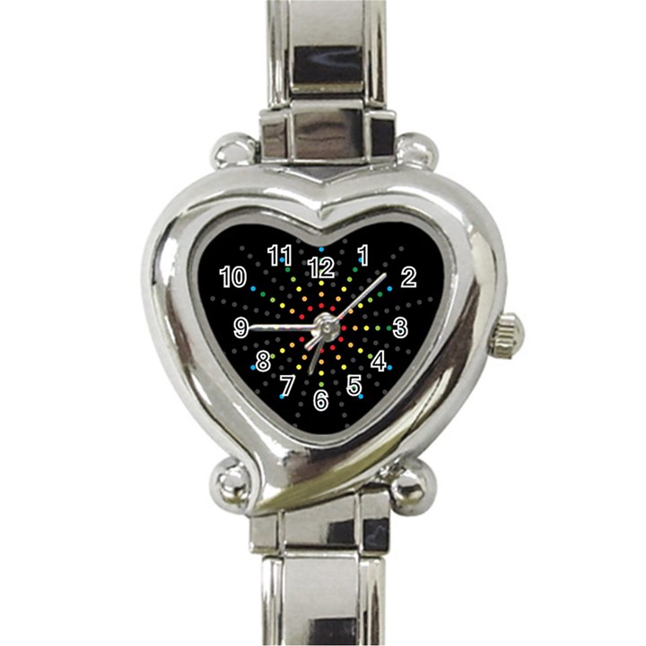 Fireworks Heart Italian Charm Watch 