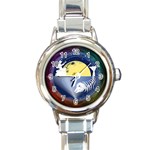 Fishing Dead Round Italian Charm Watch Front