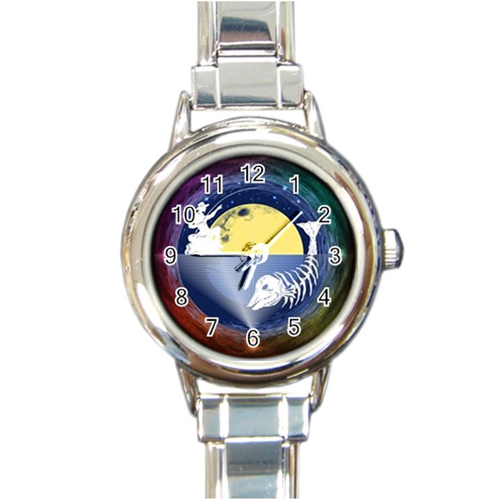 Fishing Dead Round Italian Charm Watch