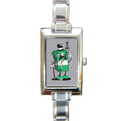 Don t Waste Your Time    Rectangular Italian Charm Watch by Contest1771648