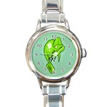 Lucky Lizard Round Italian Charm Watch Front