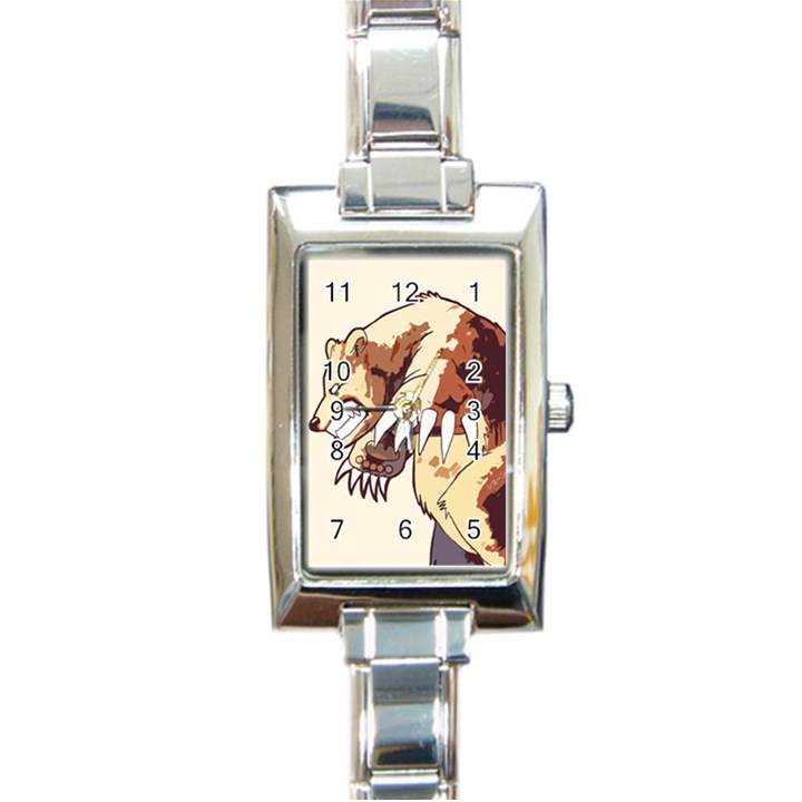 Bear Time Rectangular Italian Charm Watch