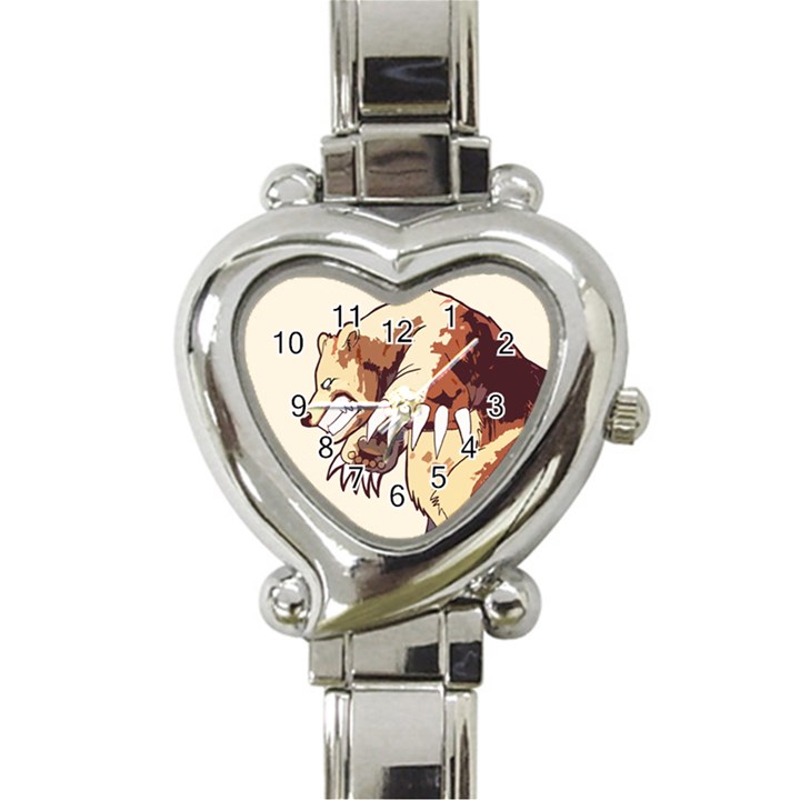 Bear Time Heart Italian Charm Watch 