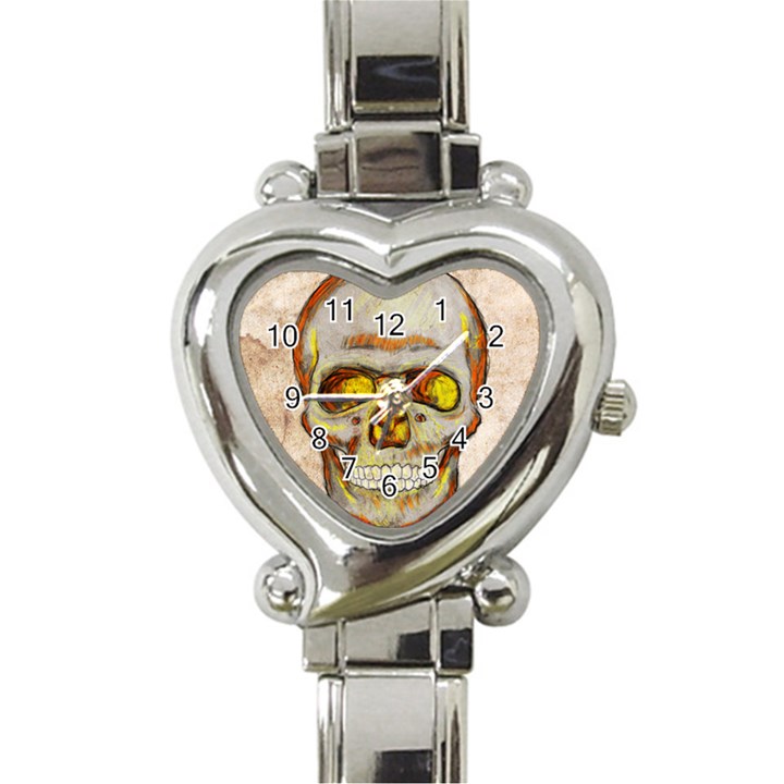 Warm Skull Heart Italian Charm Watch 