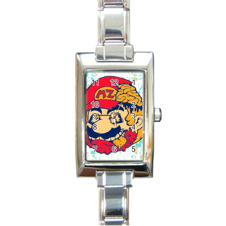 mario zombie Rectangular Italian Charm Watch