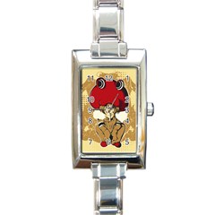 Flan Rectangular Italian Charm Watch by DesignsbyReg2