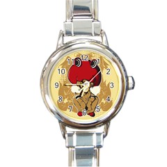 Flan Round Italian Charm Watch by DesignsbyReg2