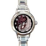 YinYang Round Italian Charm Watch Front