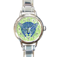 Cheetah Alarm Round Italian Charm Watch by Contest1738807