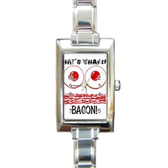 Whats Shakin Bacon? Rectangular Italian Charm Watch by Contest1804625