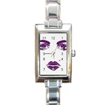 Beauty Time Rectangular Italian Charm Watch Front