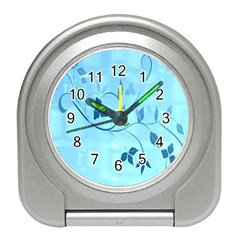 Floral Blue Desk Alarm Clock by uniquedesignsbycassie