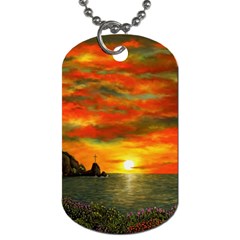 Alyssa s Sunset By Ave Hurley Artrevu - Dog Tag (one Side) by ArtRave2