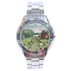  amish Apple Blossoms  By Ave Hurley Of Artrevu   Stainless Steel Analogue Watch by ArtRave2