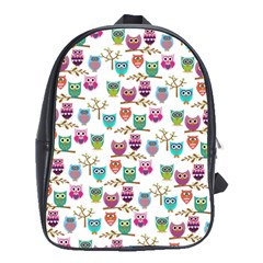 Happy Owls School Bag (large) by Ancello